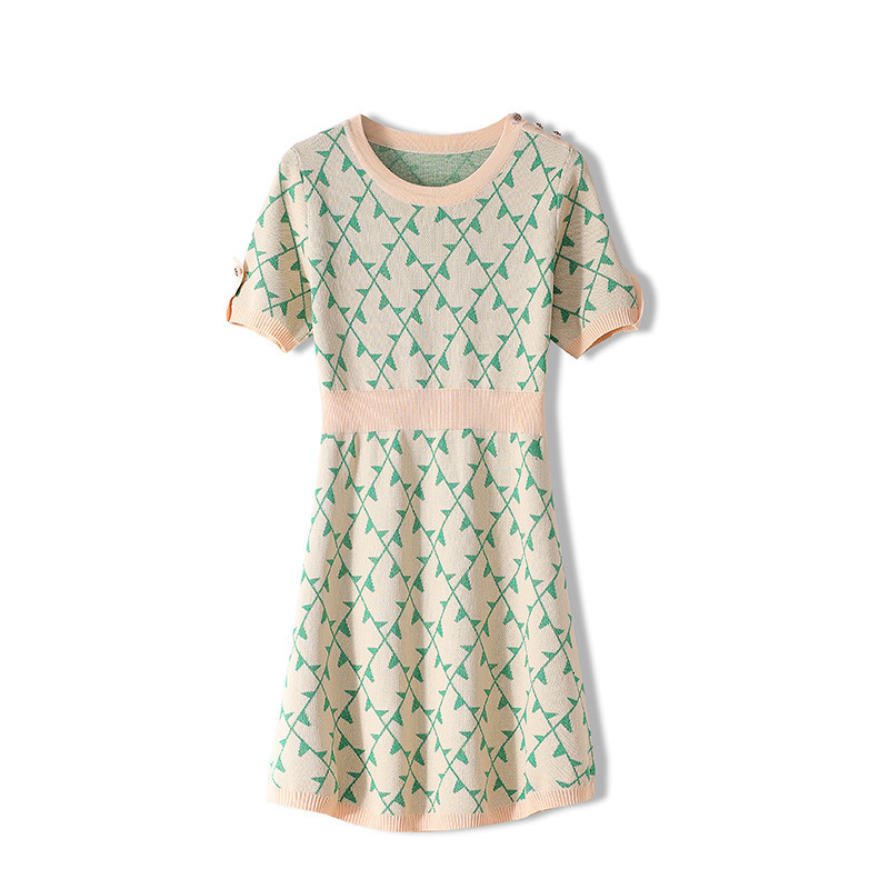 2021 New Summer Leaf Jacquard Mini Short Sleeve High Elastic Waisted Women Casual a Line Party Dress Gsch, Blue
2021 New Summer Leaf Jacquard Mini Short Sleeve High Elastic Waisted Women Casual a Line Party Dress Gsch, Blue