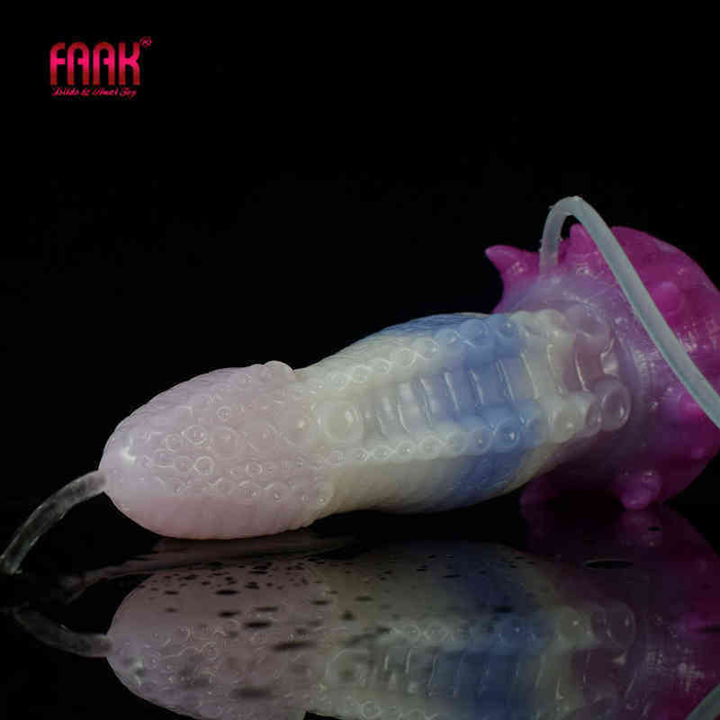 NXY dildos Faak New Squirting Penis Silicone Monster Ejaculating Dildo with Suction Cup Deep Texture Vagina Stimulate Sex Toys for Women 0210