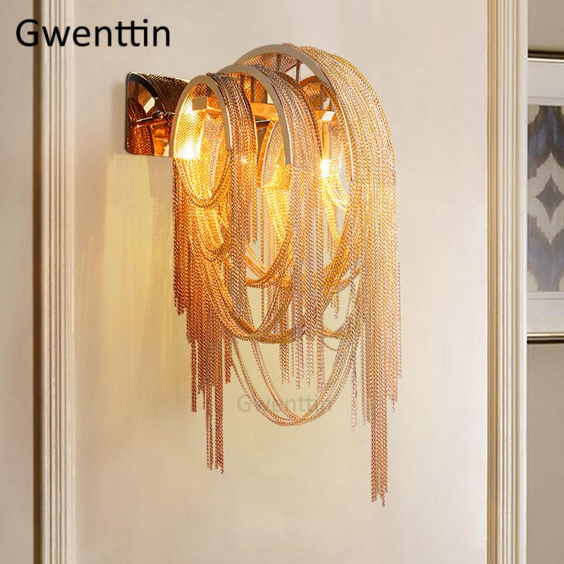 Luxury Aluminum Chain Wall Lamps Tassel LED Wall Sconce Light Fixtures for Living Room Bedroom Stairs Hotel Lamp Home Art Deco
Luxury Aluminum Chain Wall Lamps Tassel LED Wall Sconce Light Fixtures for Living Room Bedroom Stairs Hotel Lamp Home Art Deco