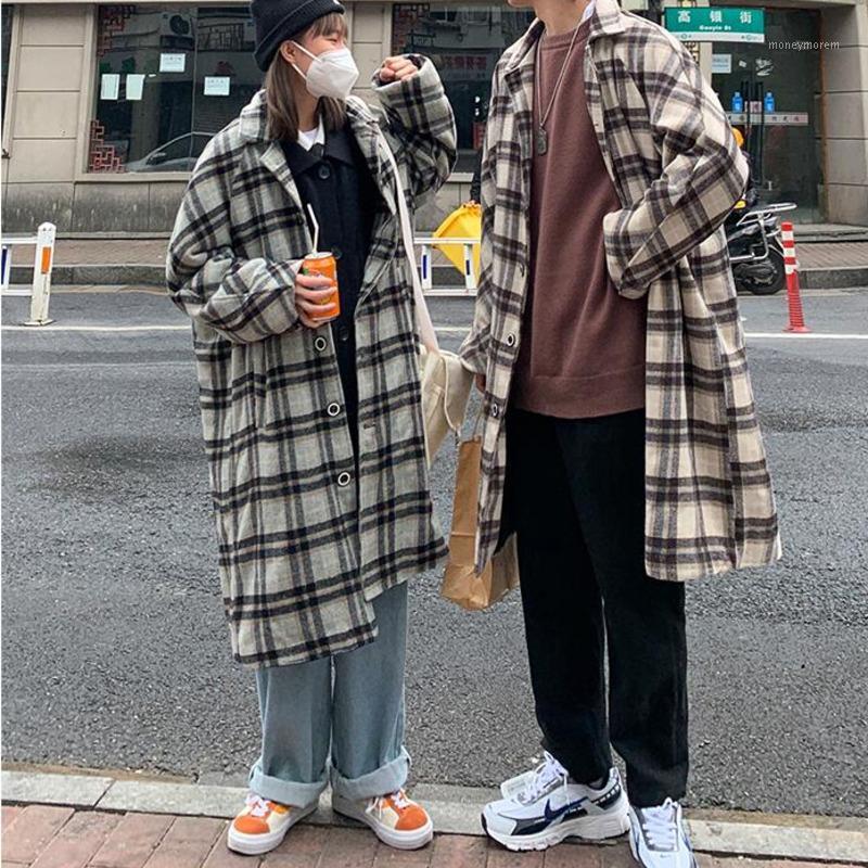 Winter Thick Plaid Woolen Coat Men's Fashion Retro Casual Long Woolen Coat Men Loose Korean Couple Mens Overcoat1, White
Winter Thick Plaid Woolen Coat Men's Fashion Retro Casual Long Woolen Coat Men Loose Korean Couple Mens Overcoat1, White