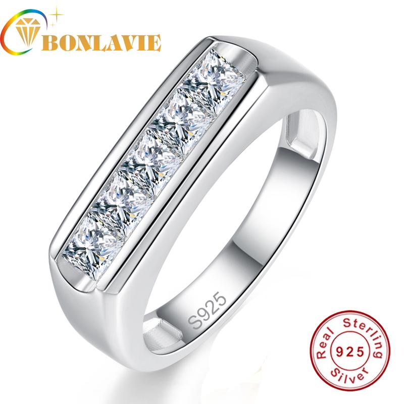 Cluster Rings BONLAVIE Simple Style 925 Sterling Silver Ring Fine Jewelry 3*3 Mm Natural Gemstone Men's Gift For Husband With Box
Cluster Rings BONLAVIE Simple Style 925 Sterling Silver Ring Fine Jewelry 3*3 Mm Natural Gemstone Men's Gift For Husband With Box