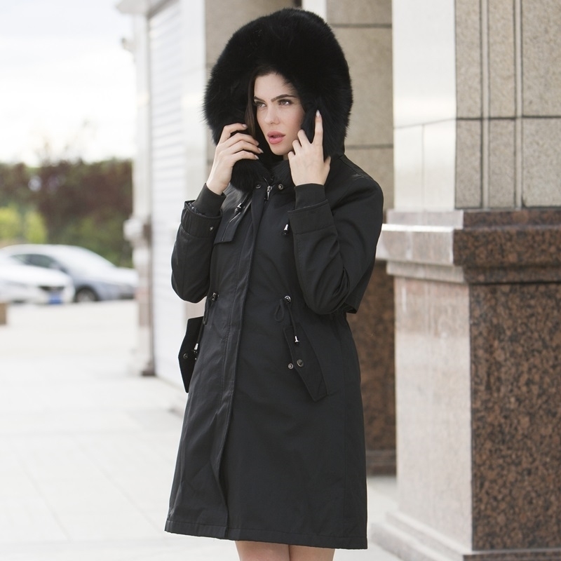 women detachable winter large fur hooded parkas X-long winter jacket women fur lined thick coat women oversize 201112