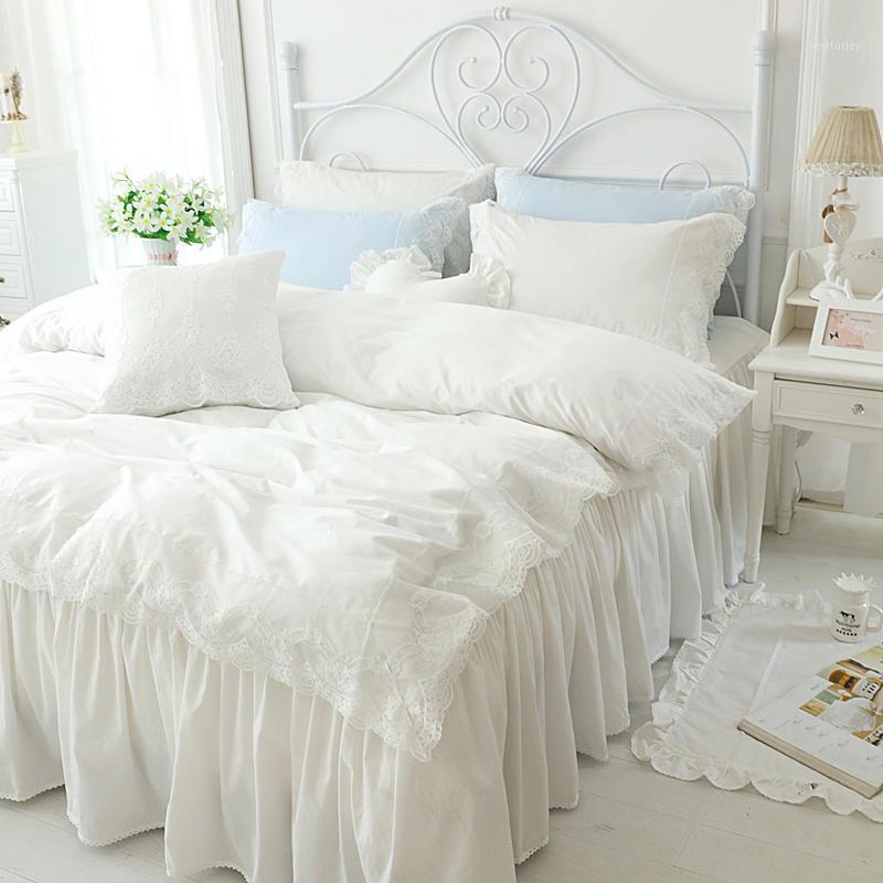 3/4pcs 100% Cotton Bedding Set White Lace Bedskirt Single Queen Bed Linen King Size Duvet Cover Set Girls Princess Ruffle Sheets1
3/4pcs 100% Cotton Bedding Set White Lace Bedskirt Single Queen Bed Linen King Size Duvet Cover Set Girls Princess Ruffle Sheets1