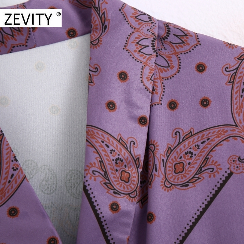 ZEVITY women vintage totem paisley flower print casual kimono smock blouse shirts female pockets roupas chic chemise tops LS7132 201130