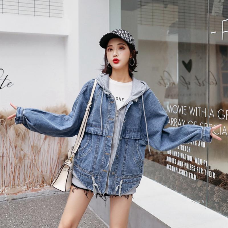 2020 Fashion The New Loose Fake Two Pieces Splice Hooded Denim Jacket Free Shipping, Sky blue
2020 Fashion The New Loose Fake Two Pieces Splice Hooded Denim Jacket Free Shipping, Sky blue