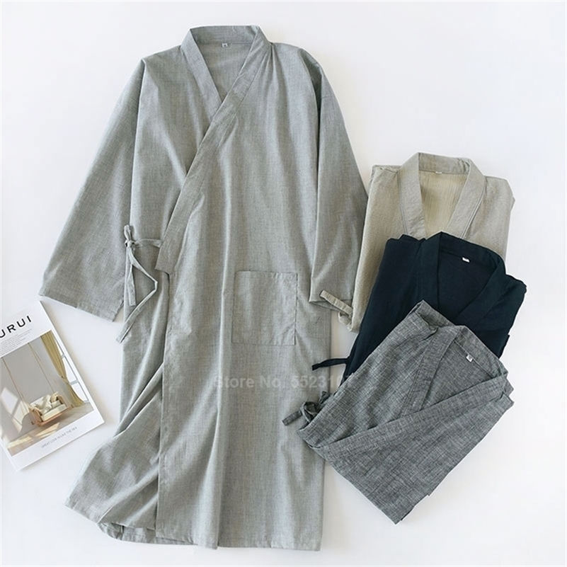 Japanese Style Yukata Robe for Men Solid Cotton Spring Summer Kimono Sauna Wear Sleepwear Pajamas Kimono Gown Breathable 201111, Beige
Japanese Style Yukata Robe for Men Solid Cotton Spring Summer Kimono Sauna Wear Sleepwear Pajamas Kimono Gown Breathable 201111, Beige