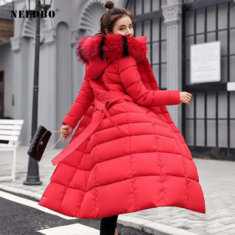 NEEDBO Down Coat women Long Down Jacket Women Winter with Hooded Down Coat Winter Oversize Doudoune Jacket Coat Lady Parka T200107