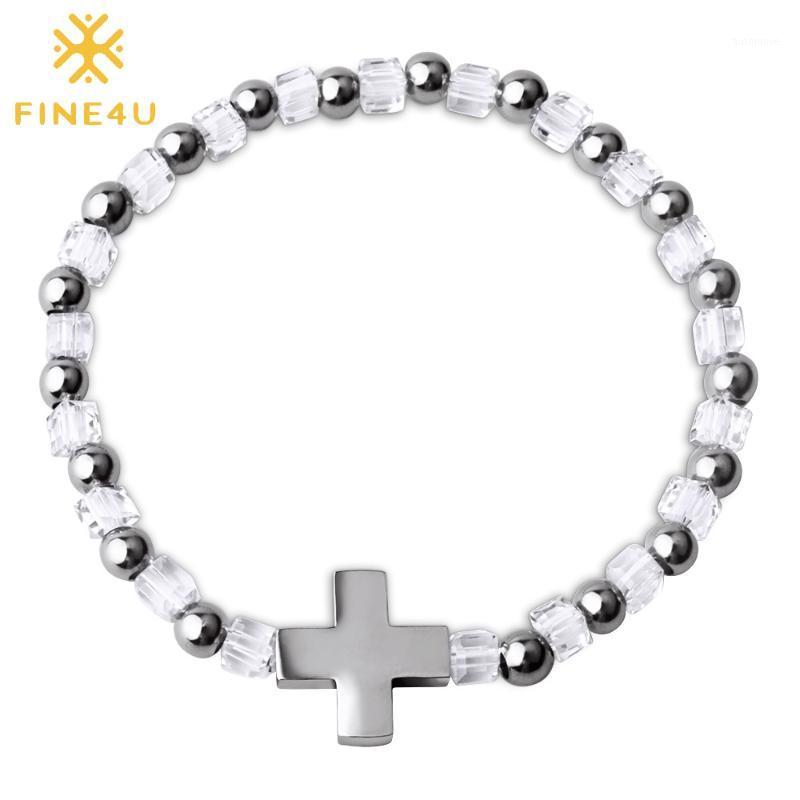 FINE4U B178 Stainless Steel Cross Charm Bracelet Adjustable Glass Beaded Bracelets For Men Women Crucifix Rosary Jewelry1
FINE4U B178 Stainless Steel Cross Charm Bracelet Adjustable Glass Beaded Bracelets For Men Women Crucifix Rosary Jewelry1
