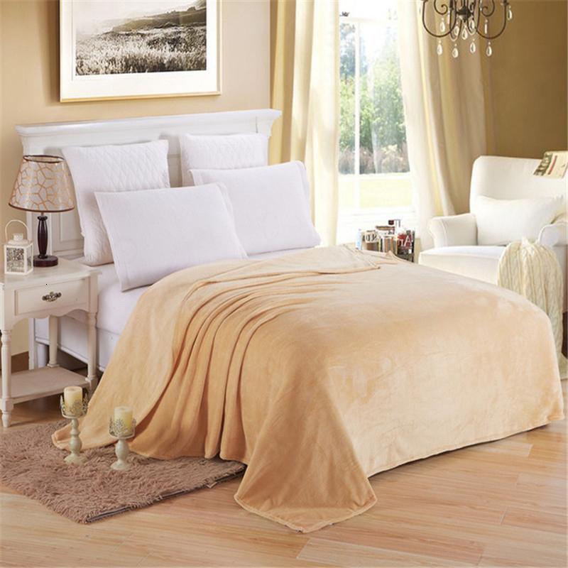 Super Soft Cozy Home Throw Blanket Winter Warm Couch Bed Nap Blanket Solid Color Flannel Bed Sheet Bedspread