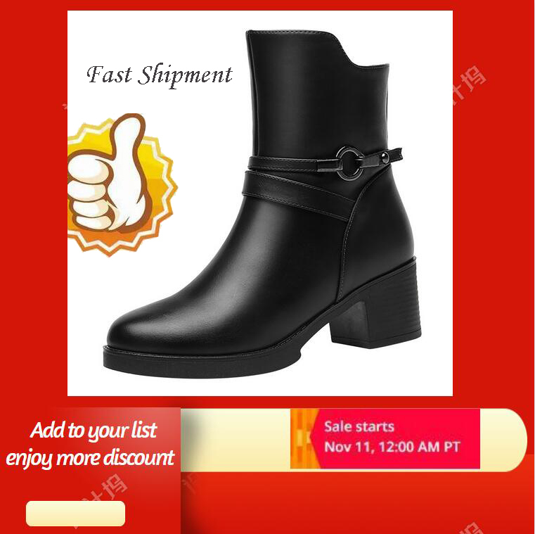 Elegant Women's Ankle Boots Leather Short Boot Lady Winter High Heel Wedding Party Formal Dress Shoes England Style Y200115