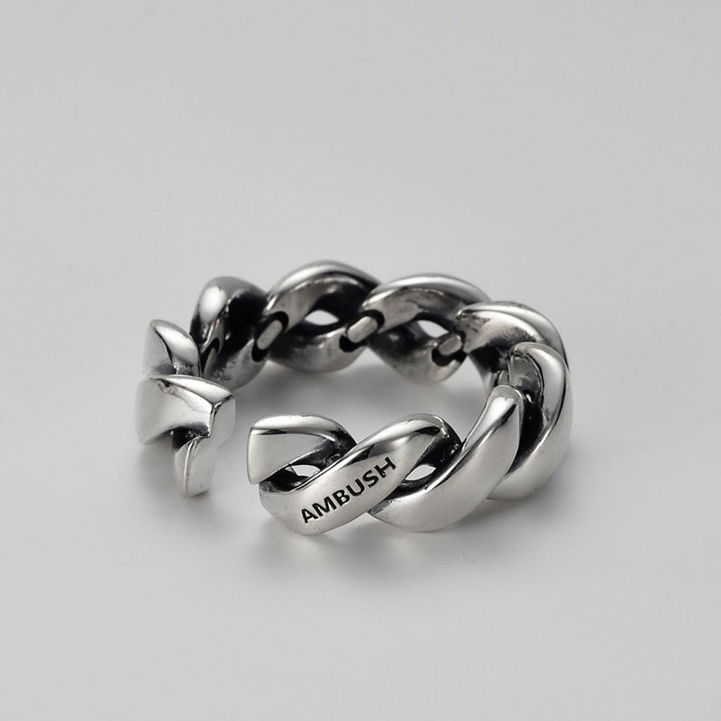 New AMBUSH Twist Ring 925 Sterling Silver Retro Old Woven Opening Jumping Hip-Hop Fashion Brand All-Match Jewelry
New AMBUSH Twist Ring 925 Sterling Silver Retro Old Woven Opening Jumping Hip-Hop Fashion Brand All-Match Jewelry