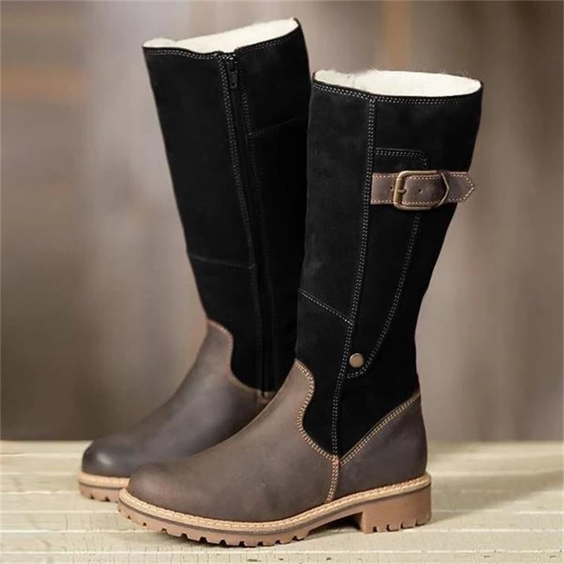 Boots New Women Leather Flock Winter Plush Warm Kneel High Boots Luxry Ladies Patchwork Flat Shoes Casual Female Snow, Blackbrown
Boots New Women Leather Flock Winter Plush Warm Kneel High Boots Luxry Ladies Patchwork Flat Shoes Casual Female Snow, Blackbrown