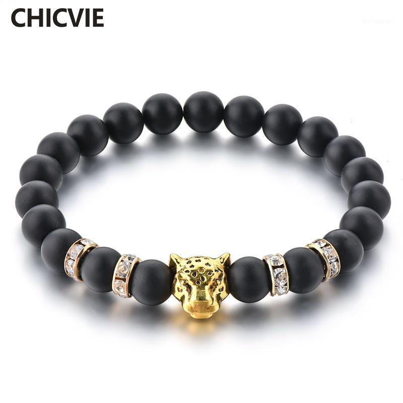 CHICVIE Gold Leopard Head Charm Bracelet Bangles Black Onyx Natural Stone Bead Braided Men Women Bracelet Dropshipping SBR1800181
CHICVIE Gold Leopard Head Charm Bracelet Bangles Black Onyx Natural Stone Bead Braided Men Women Bracelet Dropshipping SBR1800181
