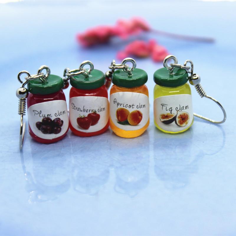 Funny Cute Simulated Fruit Jam Drink Bottle Earrings Women's Fashion Creativity Ear Hook Earring Unique Jewelry Crafts
Funny Cute Simulated Fruit Jam Drink Bottle Earrings Women's Fashion Creativity Ear Hook Earring Unique Jewelry Crafts