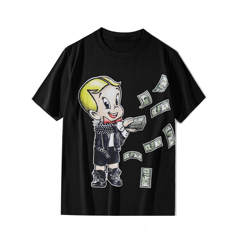 2021 New European and American Style Summer Round Collar Men's Cartoon Bear Dollar Print Cotton Short Sleeve T-shirt 22q7, Black
2021 New European and American Style Summer Round Collar Men's Cartoon Bear Dollar Print Cotton Short Sleeve T-shirt 22q7, Black