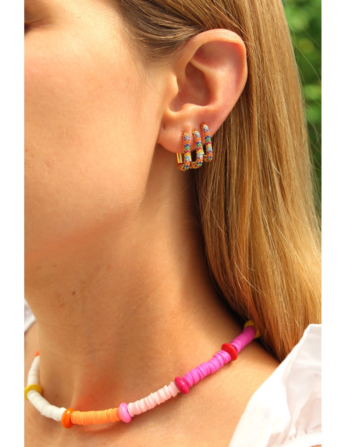 Top Quality Women Fashion CZ Small Hoop Earrings Elegant Statement Gold Color Rainbow Huggie Earring for Girls Wedding Jewelry Gifts