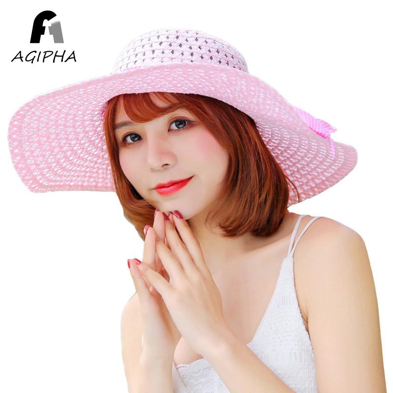 Wide Brim Hats Ladies Summer Straw Sun For Women Big Floppy Caps Female Panama Foldable Fashion Bow-knot Beach Hat Bone Chapeu, Pink
Wide Brim Hats Ladies Summer Straw Sun For Women Big Floppy Caps Female Panama Foldable Fashion Bow-knot Beach Hat Bone Chapeu, Pink