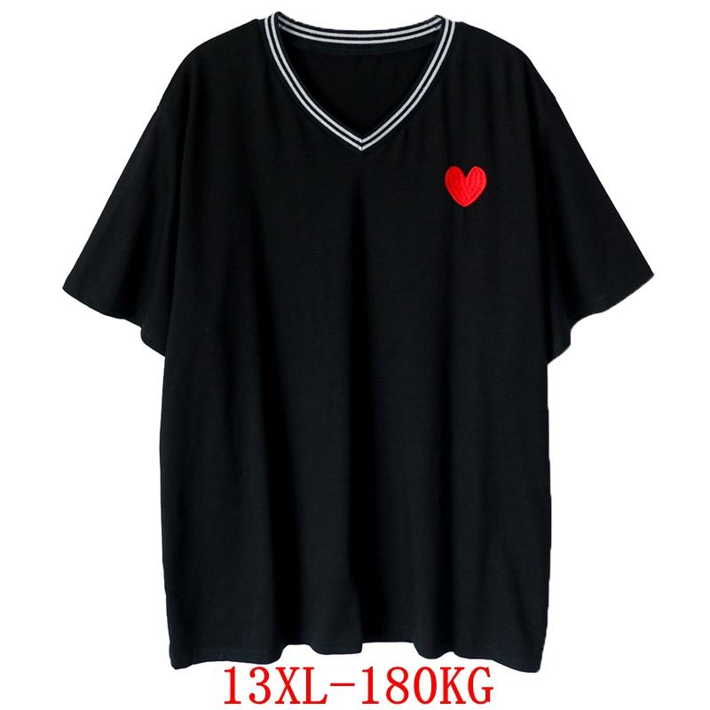 Large size women's T-shirt love printing large size 8XL 9XL 10X 12XL13XL summer V-neck short sleeve loose black top, Picture color
Large size women's T-shirt love printing large size 8XL 9XL 10X 12XL13XL summer V-neck short sleeve loose black top, Picture color