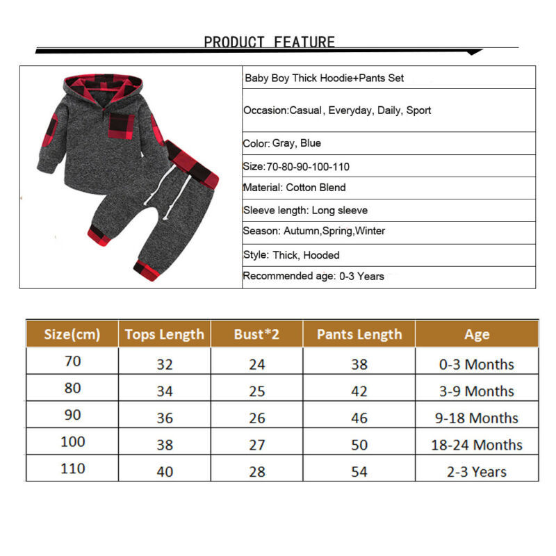 Newborn Baby Boy Girl Clothes Autumn Winter Hooded Tops+Pants 2PCS Set Outfits Y1105