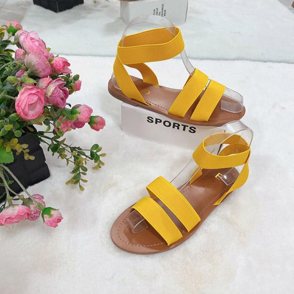 Comfortable high-quality solid color flat-bottomed large size women's sandals 2021 summer new style Casual women's sandals