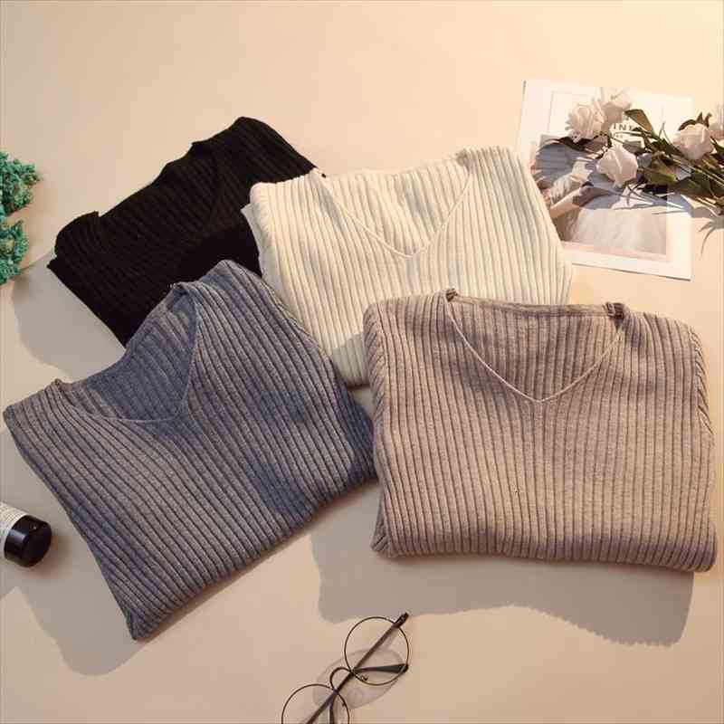 sweaters women slim v neck basic sweater long sleeve tight autumn and winter, White;black
sweaters women slim v neck basic sweater long sleeve tight autumn and winter, White;black