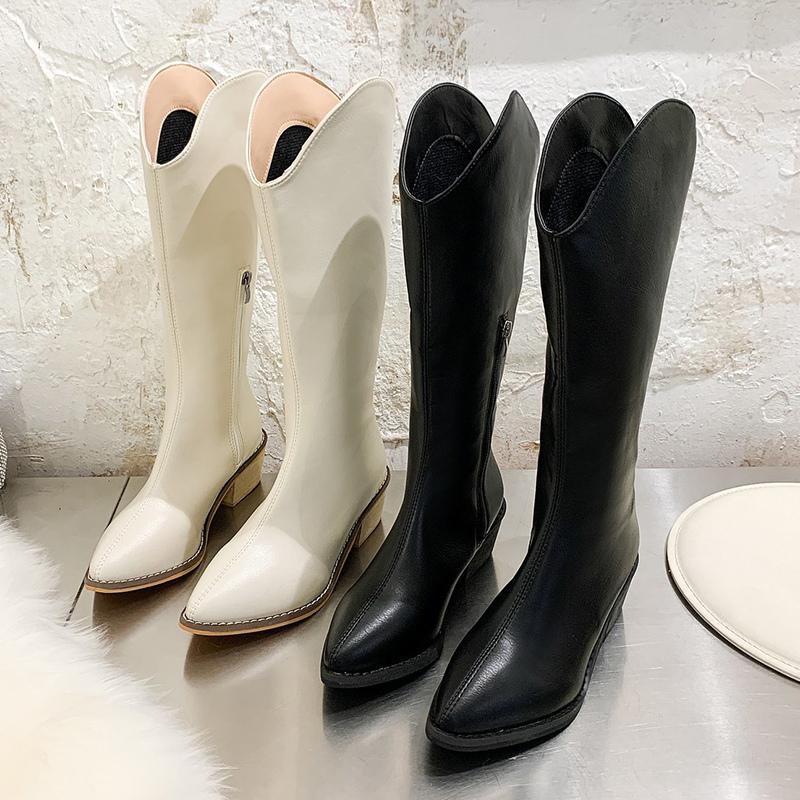 INS Women Knee High Boots Cowboy Leather Fetish Zipper Knight White Boots Platform Wedges Booties Lady Low 5cm High Heels Shoes, Black
INS Women Knee High Boots Cowboy Leather Fetish Zipper Knight White Boots Platform Wedges Booties Lady Low 5cm High Heels Shoes, Black