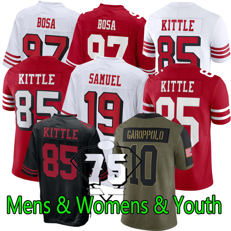#85 George Kittle 97 Nick Bosa 5 Trey Lance Football Jersey Fred Warner Brandon Aiyuk Jimmy Garoppolo Deebo Samuel Raheem Mostert Joe Montana Mens Women Youth Jerseys, Mens black with patch s-xxxl
#85 George Kittle 97 Nick Bosa 5 Trey Lance Football Jersey Fred Warner Brandon Aiyuk Jimmy Garoppolo Deebo Samuel Raheem Mostert Joe Montana Mens Women Youth Jerseys, Mens black with patch s-xxxl