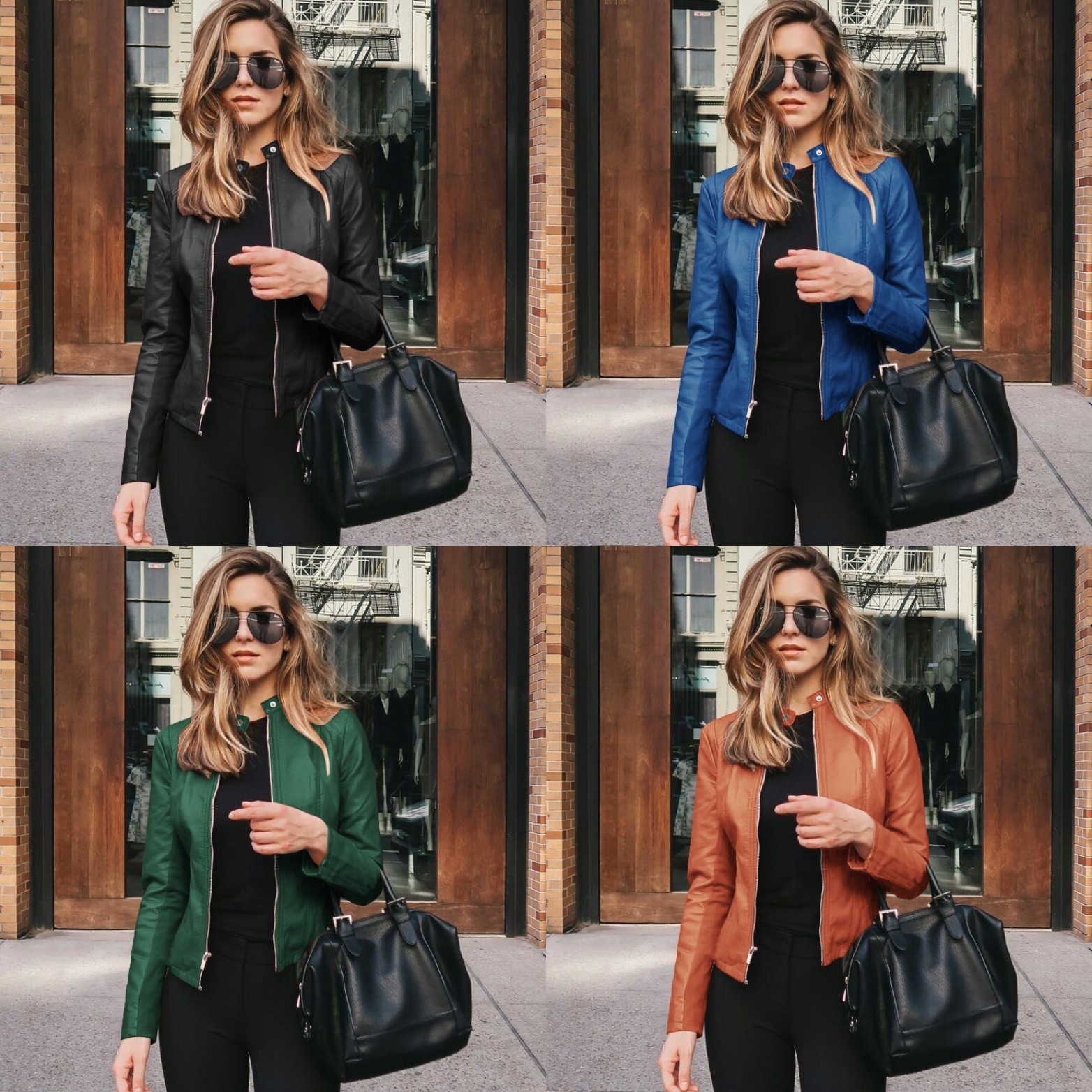 Women Jacket Motorcycle Leather Slim PU Autumn Winter Fashion Causal Solid Basic Leather Cool Girl Outwear Suit Coat 201126
