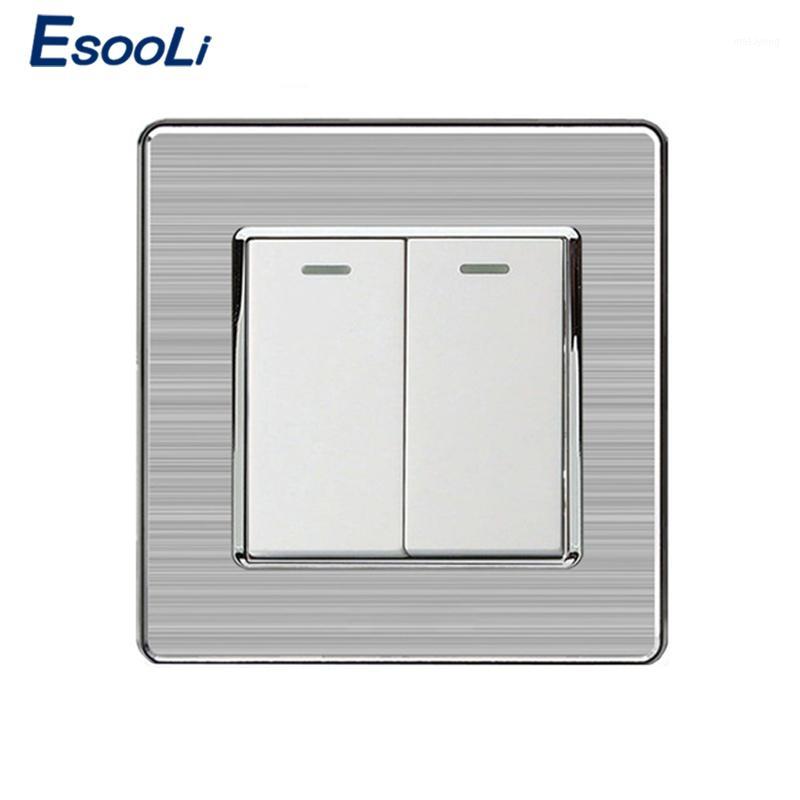 Esooli waterproof 2 Gang 1 Way Luxury Light Switch On / Off Wall Switch Interruptor Stainless Steel Panel AC 110~250V1
Esooli waterproof 2 Gang 1 Way Luxury Light Switch On / Off Wall Switch Interruptor Stainless Steel Panel AC 110~250V1
