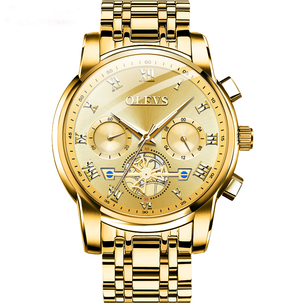 Luminous Hollow Waterproof Quartz Men's Watch Luxury Fashion Brand Chronograph New Release Free Shipping Flash Sale, Gold
Luminous Hollow Waterproof Quartz Men's Watch Luxury Fashion Brand Chronograph New Release Free Shipping Flash Sale, Gold