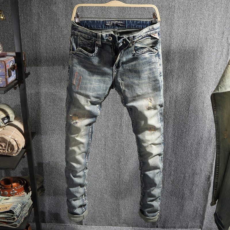 2021 New Italian Style Fashion Slim Fit Patchwork Designer Ripped Men Cotton Denim Pants Streetwear Hip Hop Jeans Homme Fvt8, Retro blue
2021 New Italian Style Fashion Slim Fit Patchwork Designer Ripped Men Cotton Denim Pants Streetwear Hip Hop Jeans Homme Fvt8, Retro blue