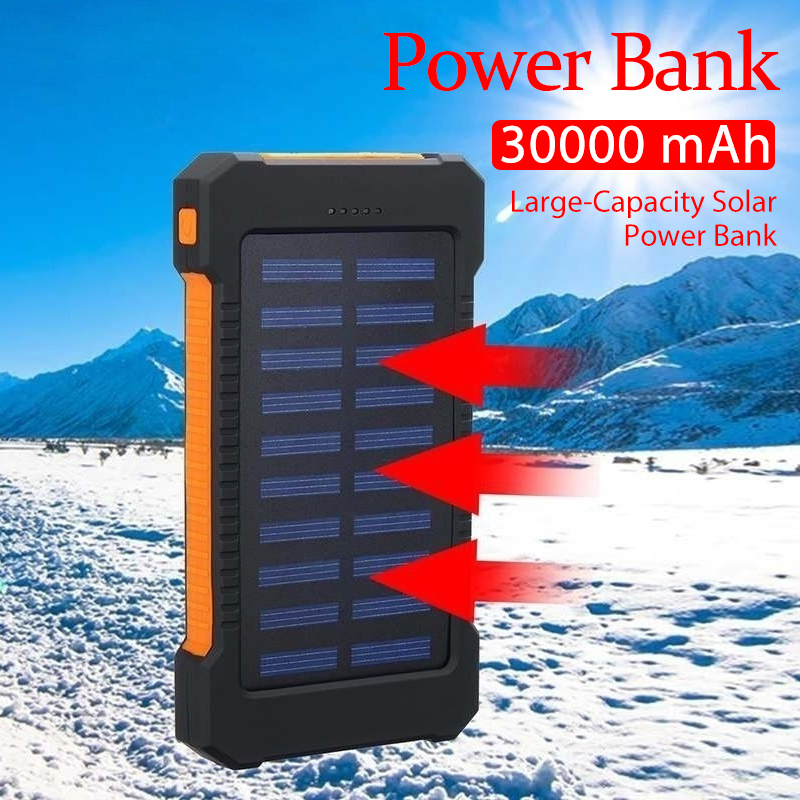 Portable 30000mAh Solar Power Bank Large-Capacity Mobile Phone Charger LED Outdoor Travel PowerBank for IPhone Xiaomi Samsung
Portable 30000mAh Solar Power Bank Large-Capacity Mobile Phone Charger LED Outdoor Travel PowerBank for IPhone Xiaomi Samsung