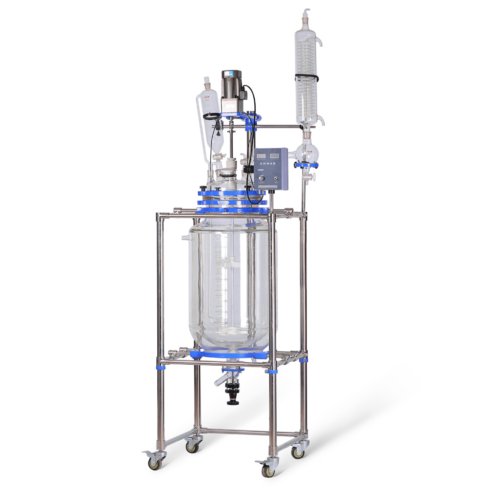 ZZKD Lab Supplies 100L Double Layer Glass Reactor Big volume Jacketed Glass rection Vessel Vacuum Distillation Equipment