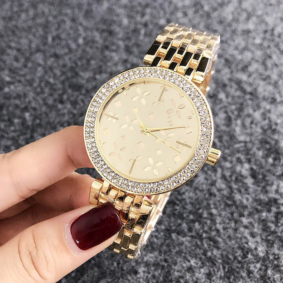 Brand Quartz wrist Watches for women Girl Flower crystal style Metal steel band Watches M58, Gold
Brand Quartz wrist Watches for women Girl Flower crystal style Metal steel band Watches M58, Gold