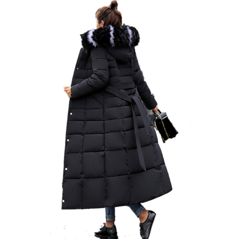 Padded Jacket long Fashion Winter Jacket Women Thick Down Parkas female Slim Fur Collar Winter Warm Coat For Women 201125
