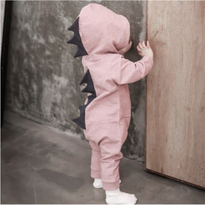 Geckatte Funny Autumn Winter Dinosaur Cute Romper Girl Clothes Solid Boy Clothes Babygirl Onesie New Born Baby 201027