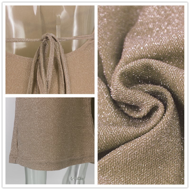 Fuedage Sexy Summer Women Jumpsuit Romper Bodycon Sparkle Glitter Hollow Out Deep V Neck Women Jumpsuit Solid Female Club Suits T200107