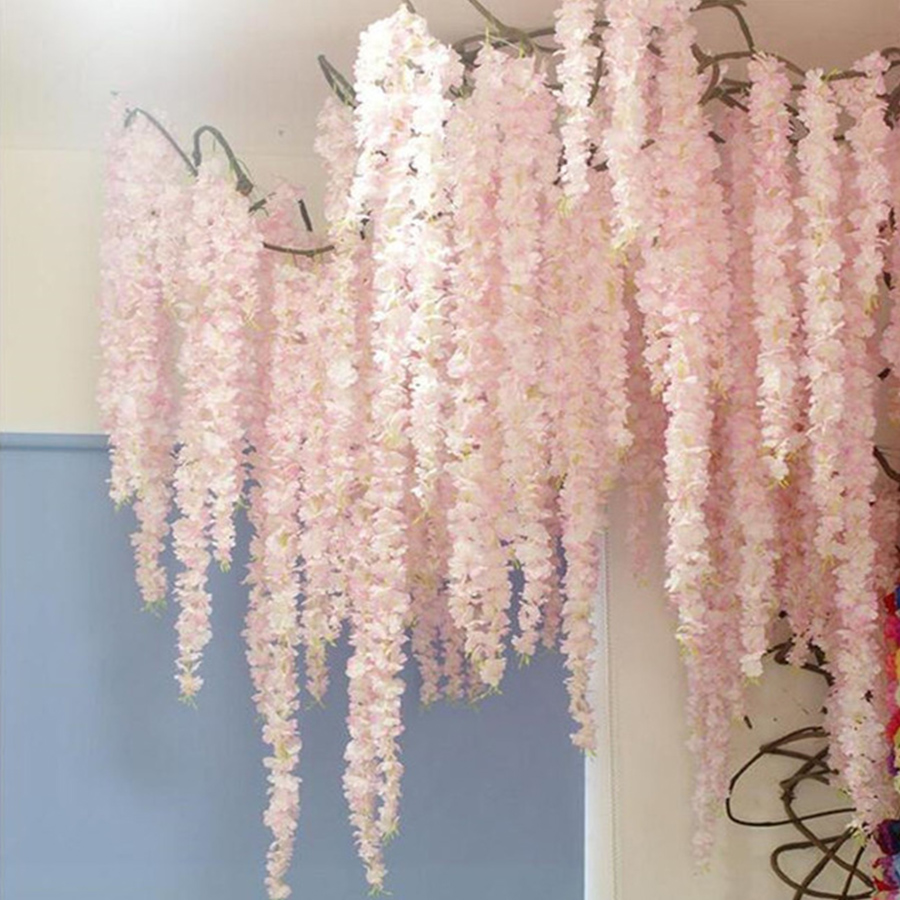 100CM artificial Cherry blossom vine silk flowers for party Wedding ceiling decor fake garland arch ivy diy party decor, White
100CM artificial Cherry blossom vine silk flowers for party Wedding ceiling decor fake garland arch ivy diy party decor, White