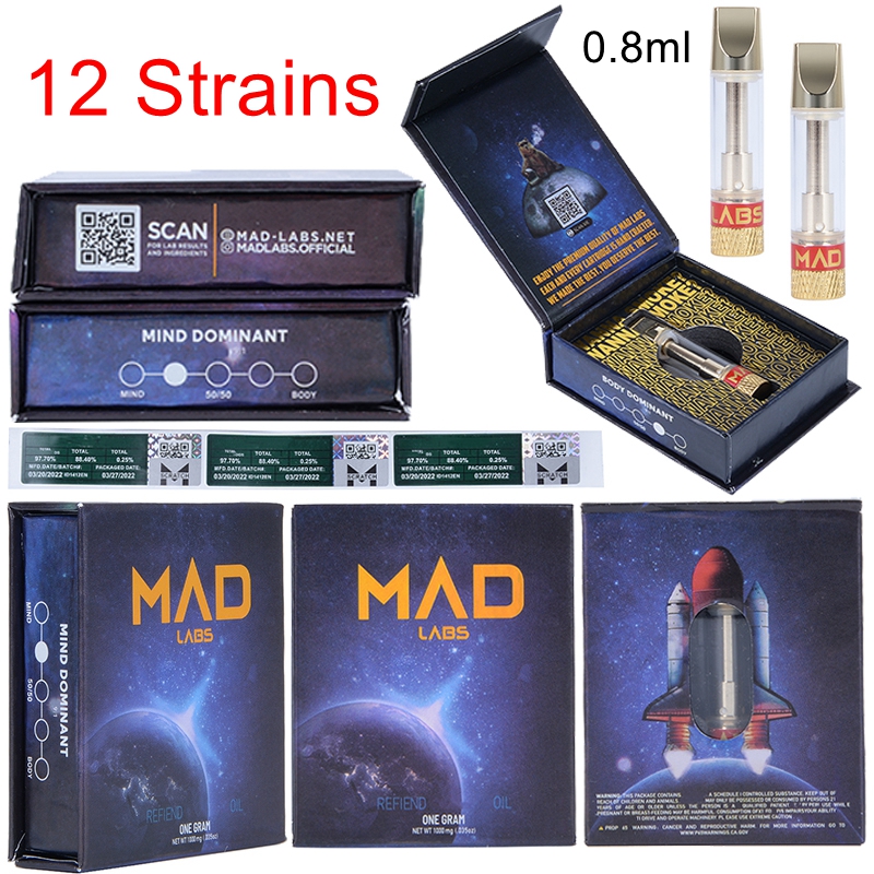 Mad Labs Atomizers Vape Cartridges Packaging 0.8ml 510 Ceramic Cartridge Carts Empty Thick Oil Dab Pen Wax Vaporizer E Cigarettes 12 Strains
Mad Labs Atomizers Vape Cartridges Packaging 0.8ml 510 Ceramic Cartridge Carts Empty Thick Oil Dab Pen Wax Vaporizer E Cigarettes 12 Strains
