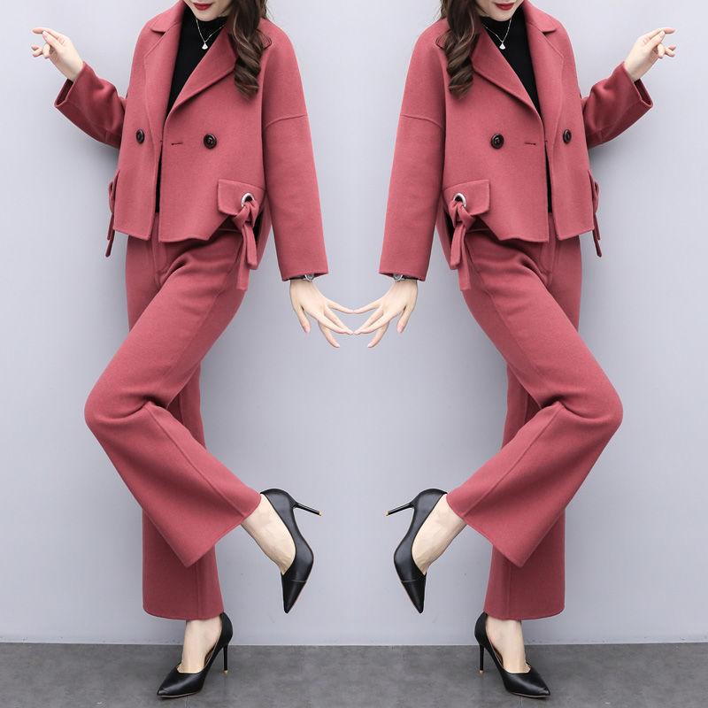 two 2021 New pieces of wool women's clothing short coat and loose pants elegant suit red brick black sets y490 J3KH, Zhuang hong
two 2021 New pieces of wool women's clothing short coat and loose pants elegant suit red brick black sets y490 J3KH, Zhuang hong