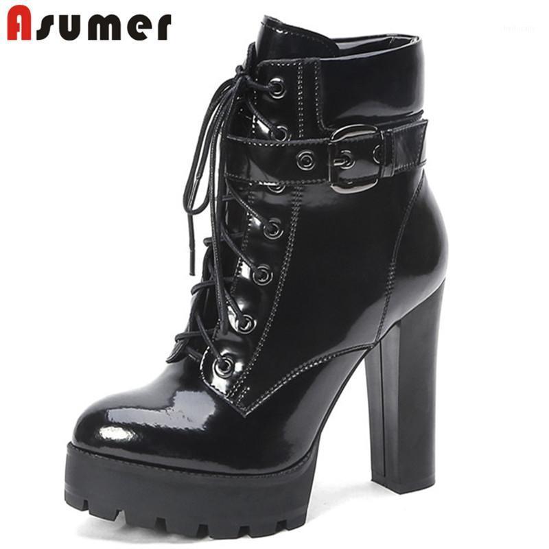ASUMER 2020 newest Gradient high heel platform shoes women ankle boots round toe lace up buckle fashion dress shoes woman1, Black
ASUMER 2020 newest Gradient high heel platform shoes women ankle boots round toe lace up buckle fashion dress shoes woman1, Black