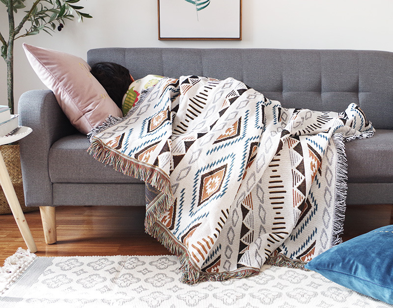 Geometry Throw Blanket Sofa Towel Blanket For Couch Sofa Decorative Slipcover Throws Rectangular Stitching Travel Plane Blanket
