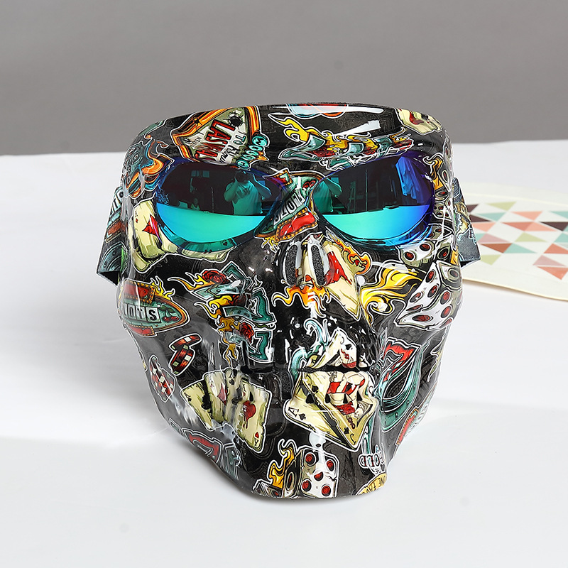 Motorcycle With Personality Skull Motocross Riding Windproof Face Mask MTB ATV Ski Goggles Off Road MOTO Racing Helmet Halloween Atmosphere Masks