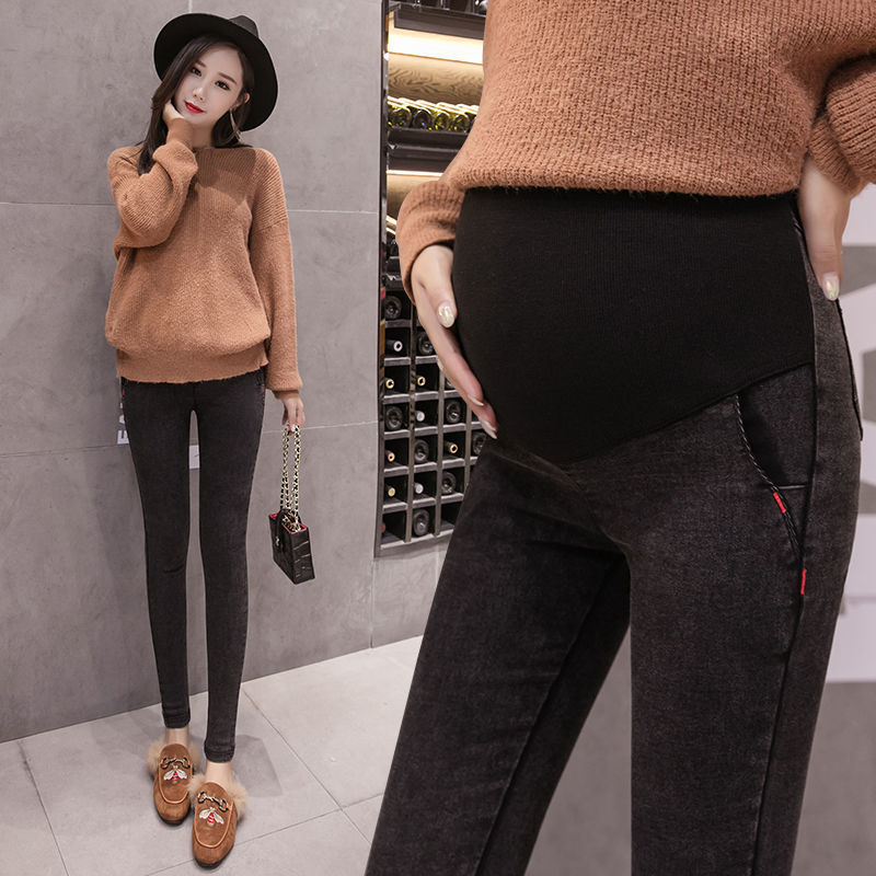 M-3XL Winter Warm Maternity Jeans for Pregnant Women Pregnant Pants Pregnancy Clothes Spring Summer Maternity Pant Plus Size LJ201114