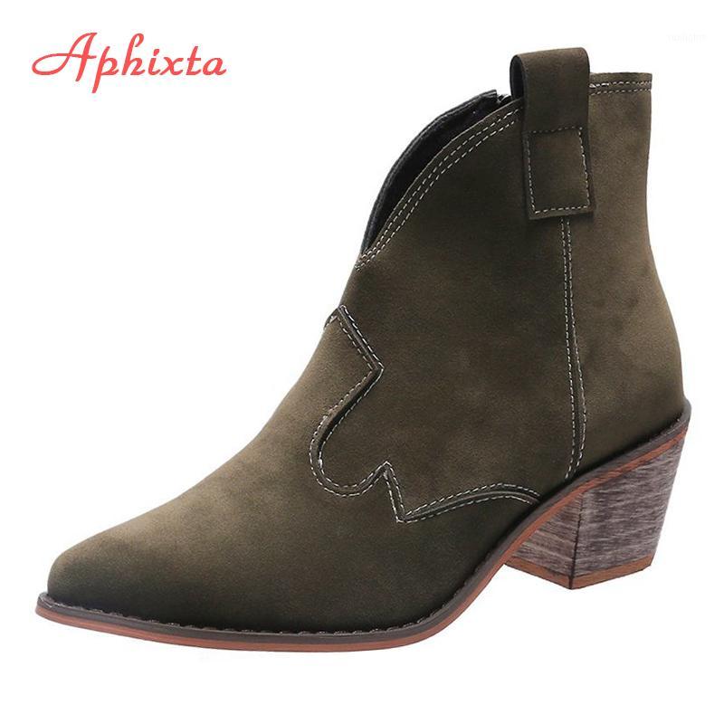 Aphixta Big Size 43 Wood Heels Women's Boots Nubuck Zip Pointed Toe Retro Fashion Autumn Ankle Boots 6cm heel Winter Shoes Women1, Black wood heel
Aphixta Big Size 43 Wood Heels Women's Boots Nubuck Zip Pointed Toe Retro Fashion Autumn Ankle Boots 6cm heel Winter Shoes Women1, Black wood heel