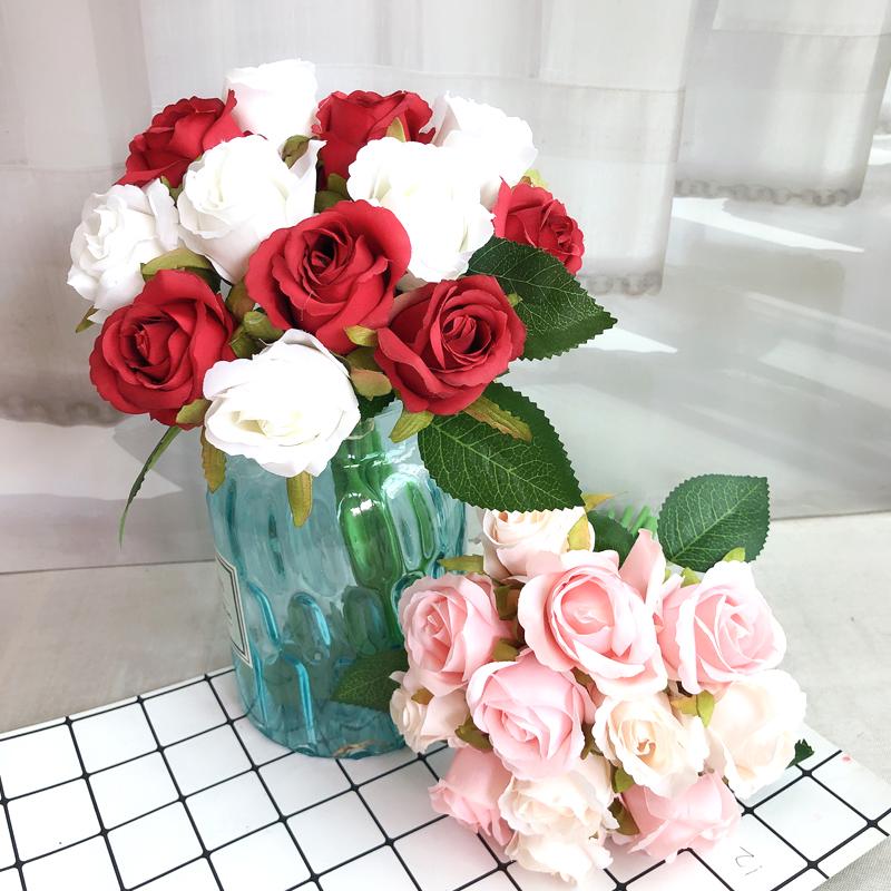 Artificial Rose Bouquet Wedding Home Decorative Silk Flowers Bride Bouquets Christmas Flowers Fake Fall Decorations, 9pcs-pink champagne
Artificial Rose Bouquet Wedding Home Decorative Silk Flowers Bride Bouquets Christmas Flowers Fake Fall Decorations, 9pcs-pink champagne