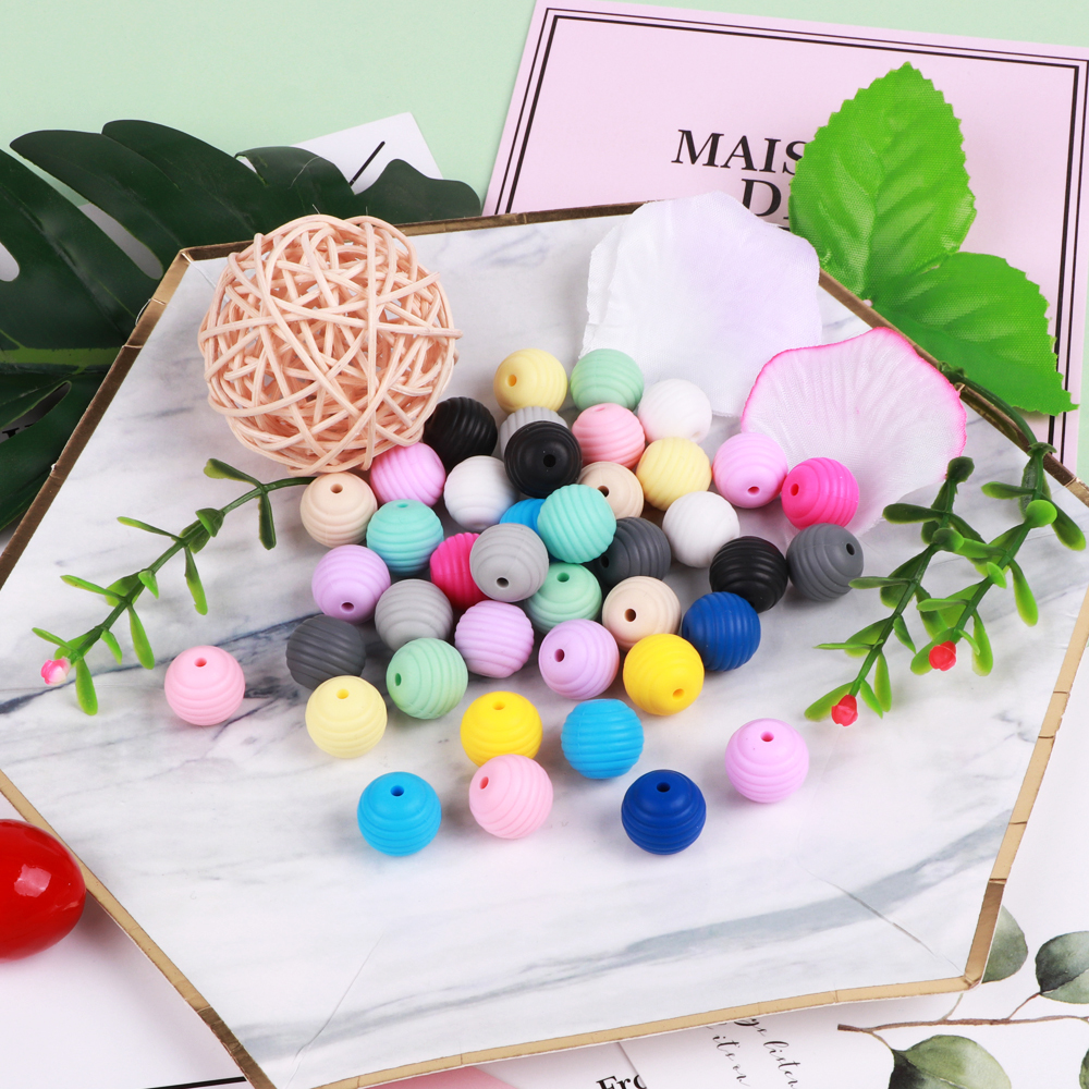 TYRY.HU 20pc/lot Teething Beads 13mm Screw Food Grade Silicone Teething Accessories BPA FREE Nursing Silicone Beads Y1221