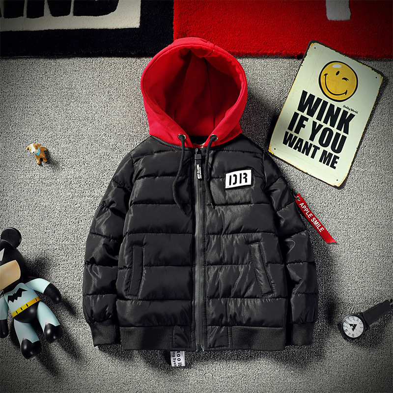 10 11 12 Years Old Teens Boys Fashion Padded Korean Coats Winter Hooded Black Jacket Kids Teenager Cotton Outerwear Outfits 201126