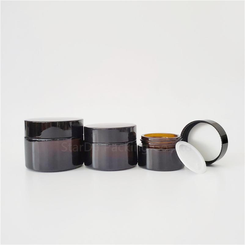 100pcs/lot 5g 10g 15g 20g 30g 50g glass jars for cosmetics Amber Glass Cream Jars Cosmetic Packaging with lid black plastic caps
100pcs/lot 5g 10g 15g 20g 30g 50g glass jars for cosmetics Amber Glass Cream Jars Cosmetic Packaging with lid black plastic caps