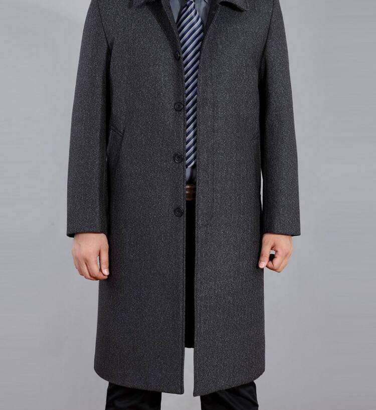 winter tweed long coat handsome warm peaked lapel groom groomsmen wedding tuxedos prom party blazer jacket only one piece